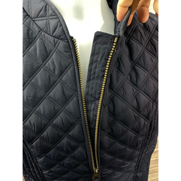 WOMEN'S JACKES FULL ZIP INSULATED PUFFER VEST EUC size 8 NAVY - Picture 10 of 11
